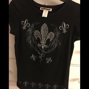 Rhinestone Black Shirt